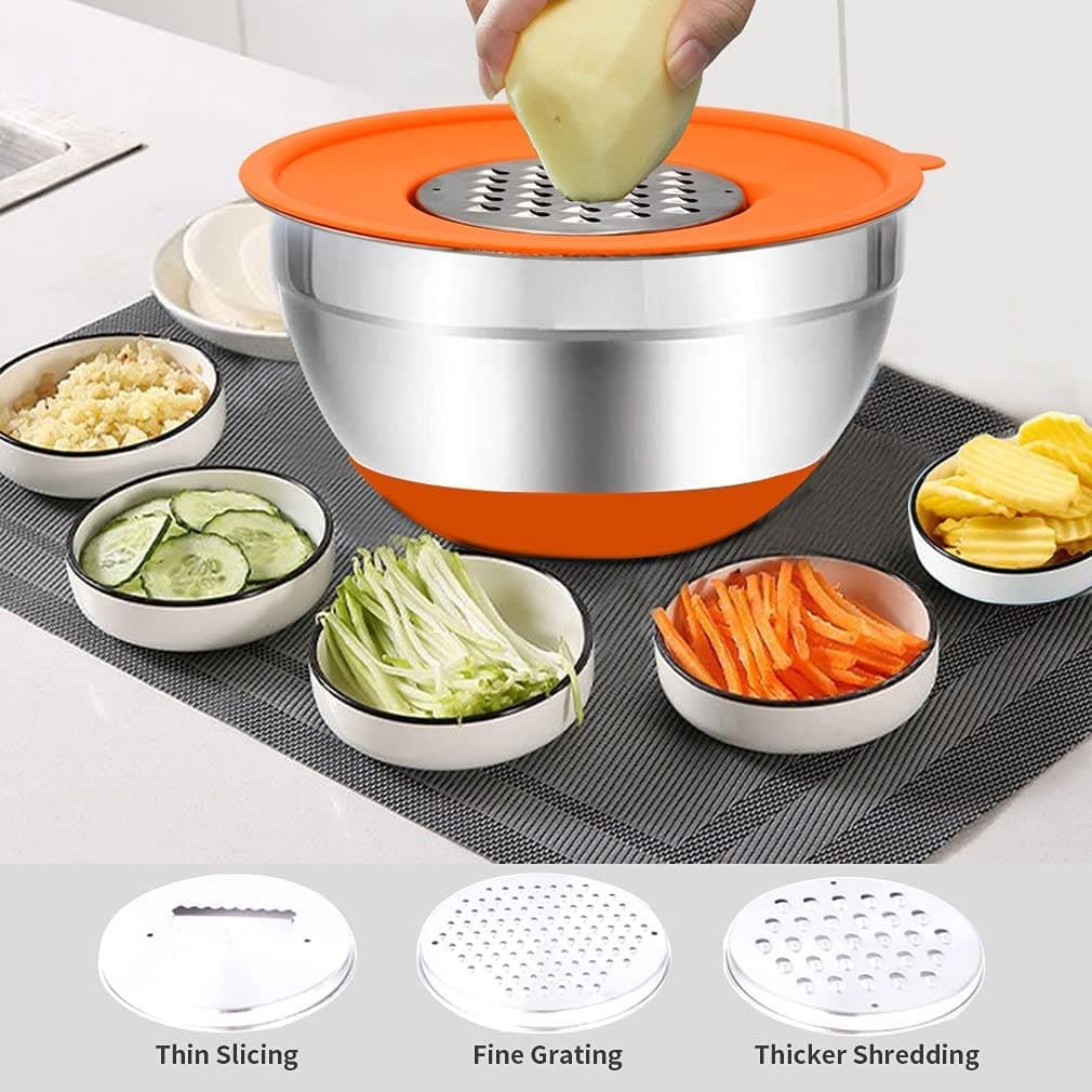 20 Pcs Stainless Steel Mixing Bowls Set with Airtight Lids alternate