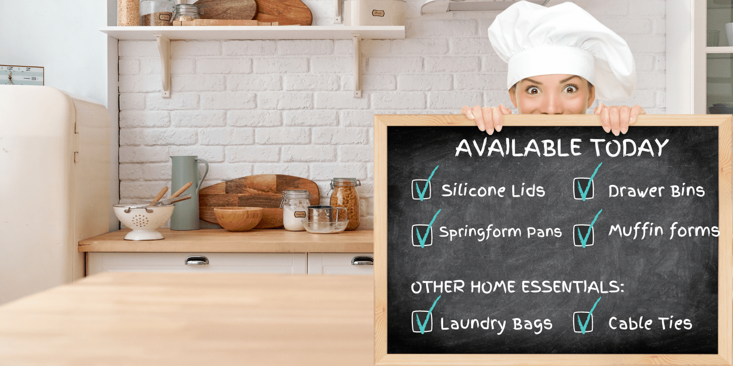 Available Today — Silicone Lids, Springform Pans, Muffin Forms, Drawer Bins