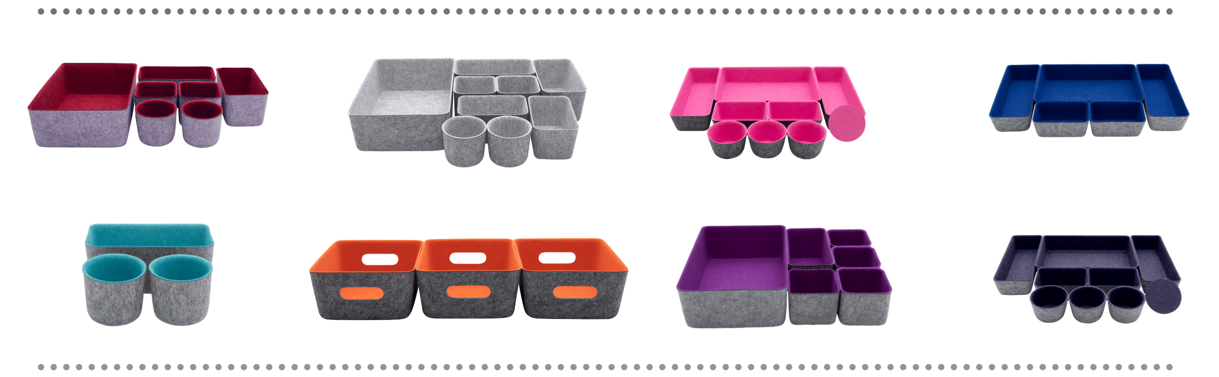 Felt Drawer Organizer Deep Bins, Pack of 6