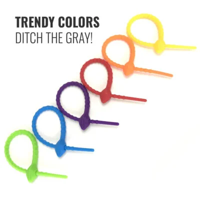 Colorful Silicone Ties Bag Clips Cable Ties Bread Ties Reusable