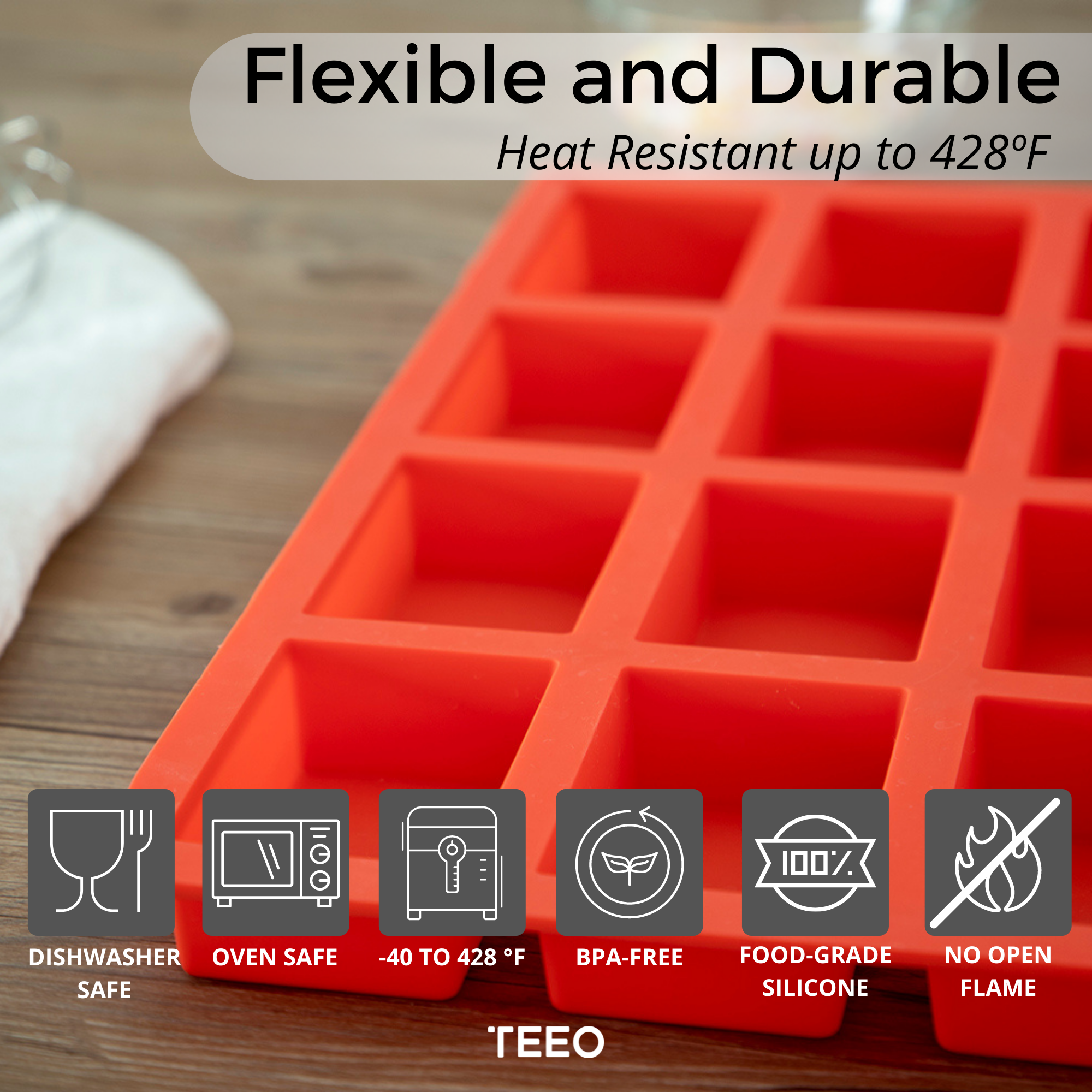 2 Packs Rectangle Bakeware Non-stick Loaf Pan,silicone Mould Diy, Cake  Baking Pan,easy Cleaning(red)