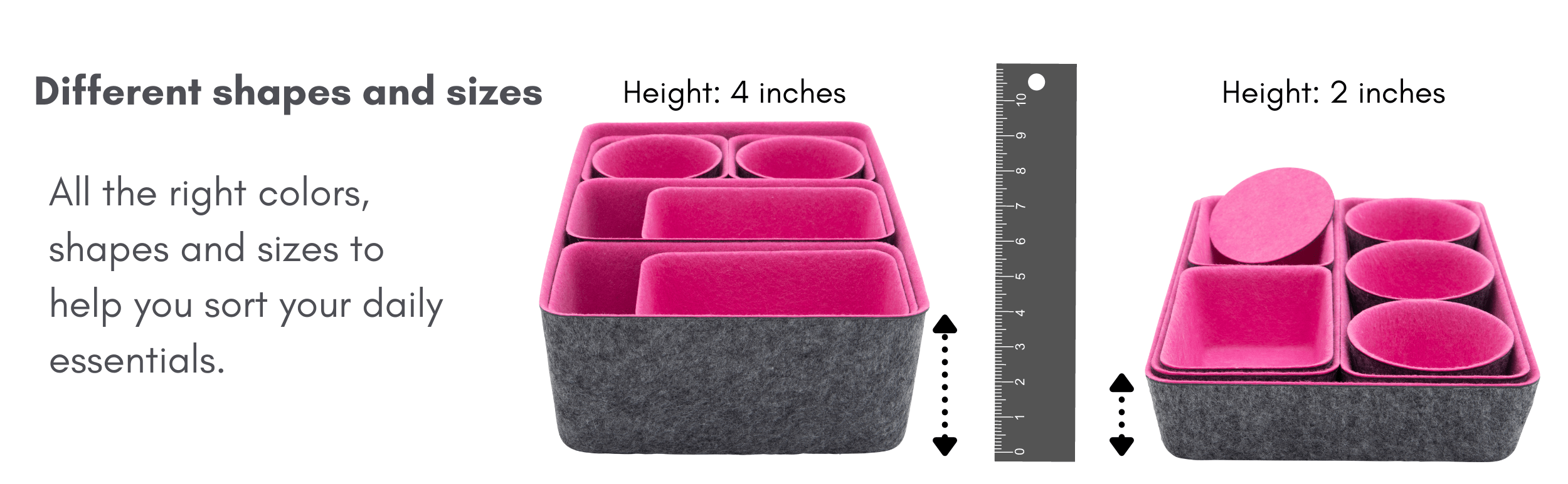  8 Pack Felt Drawer Organizer Tray, Desk Drawer