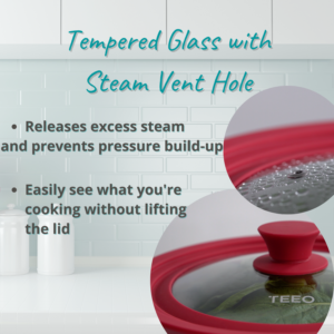  Glass Lids Set with Steam Vent Hole - 8+10+12-Inch