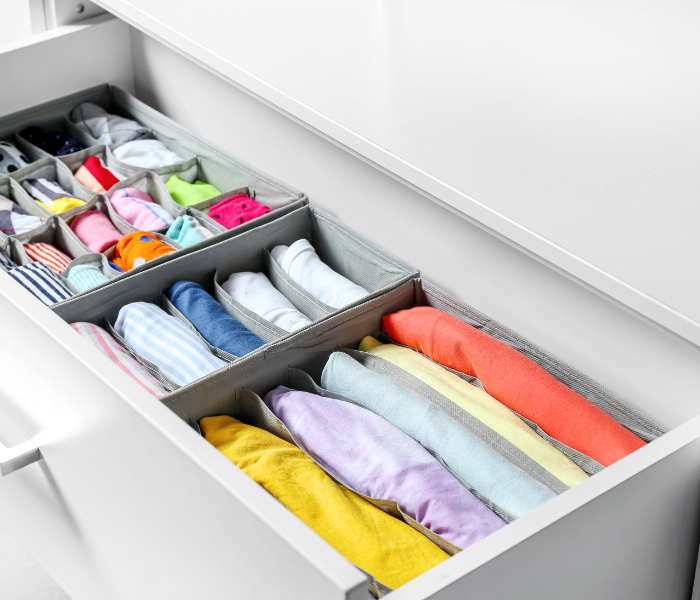 organize clothing drawers