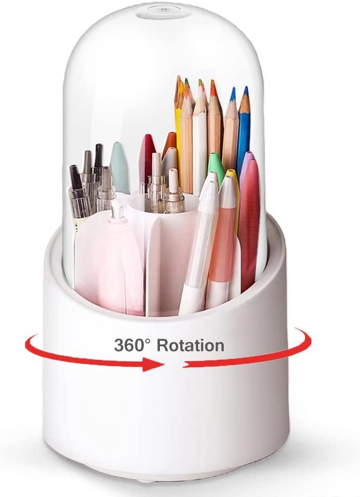 Desk Pen Pencil Holder 4 Slots 360-Degree Rotating Brazil