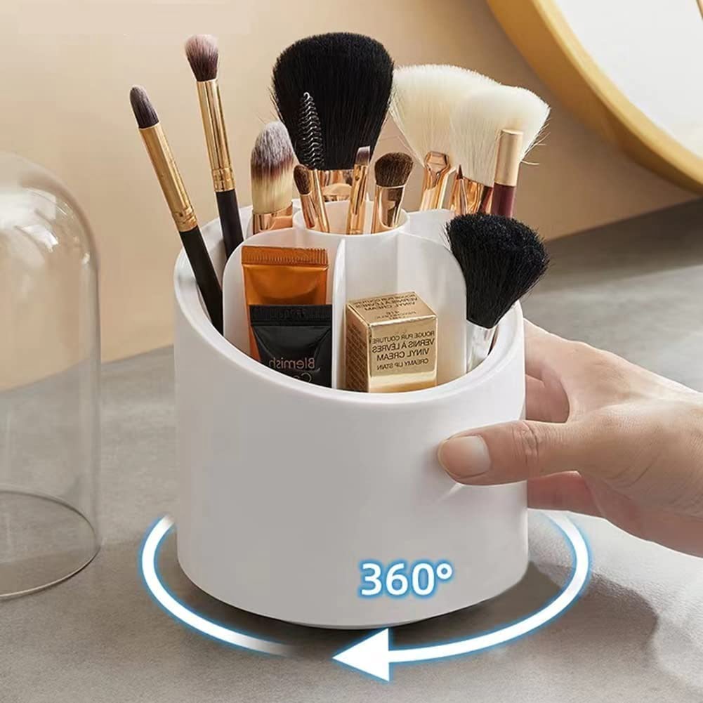 Generic Makeup Brush Holder, 360-degree Rotating Organizer, With A