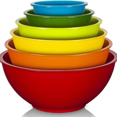 6 Pcs Plastic Mixing Bowls Set