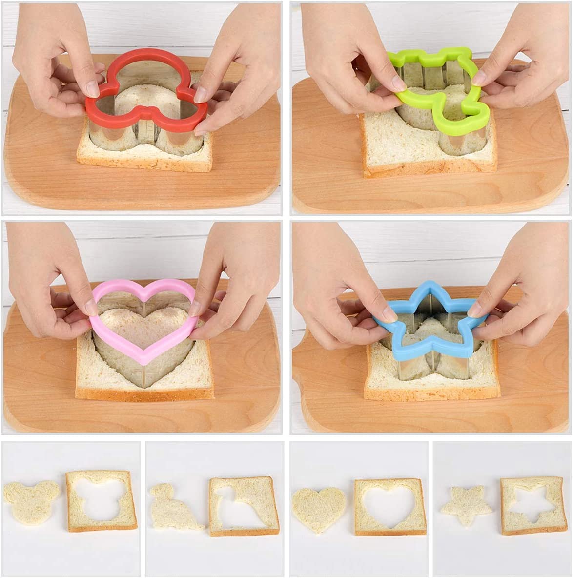 20-Piece Kids Sandwich Cutters Set - 5 Shapes With Vegetable Cutters & Bento Decorations
