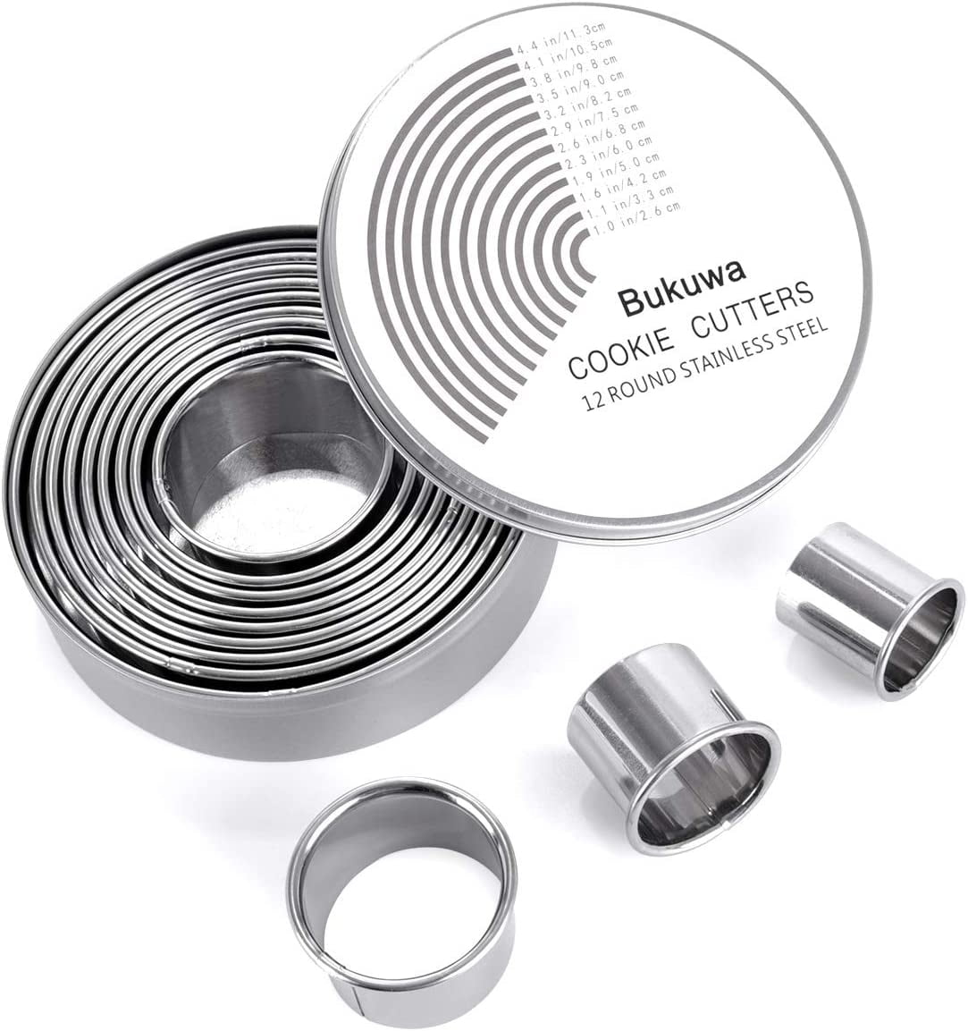 Biscuit Cookie Cutter Set, Biscuit Round Cutters Metal Ring Baking
