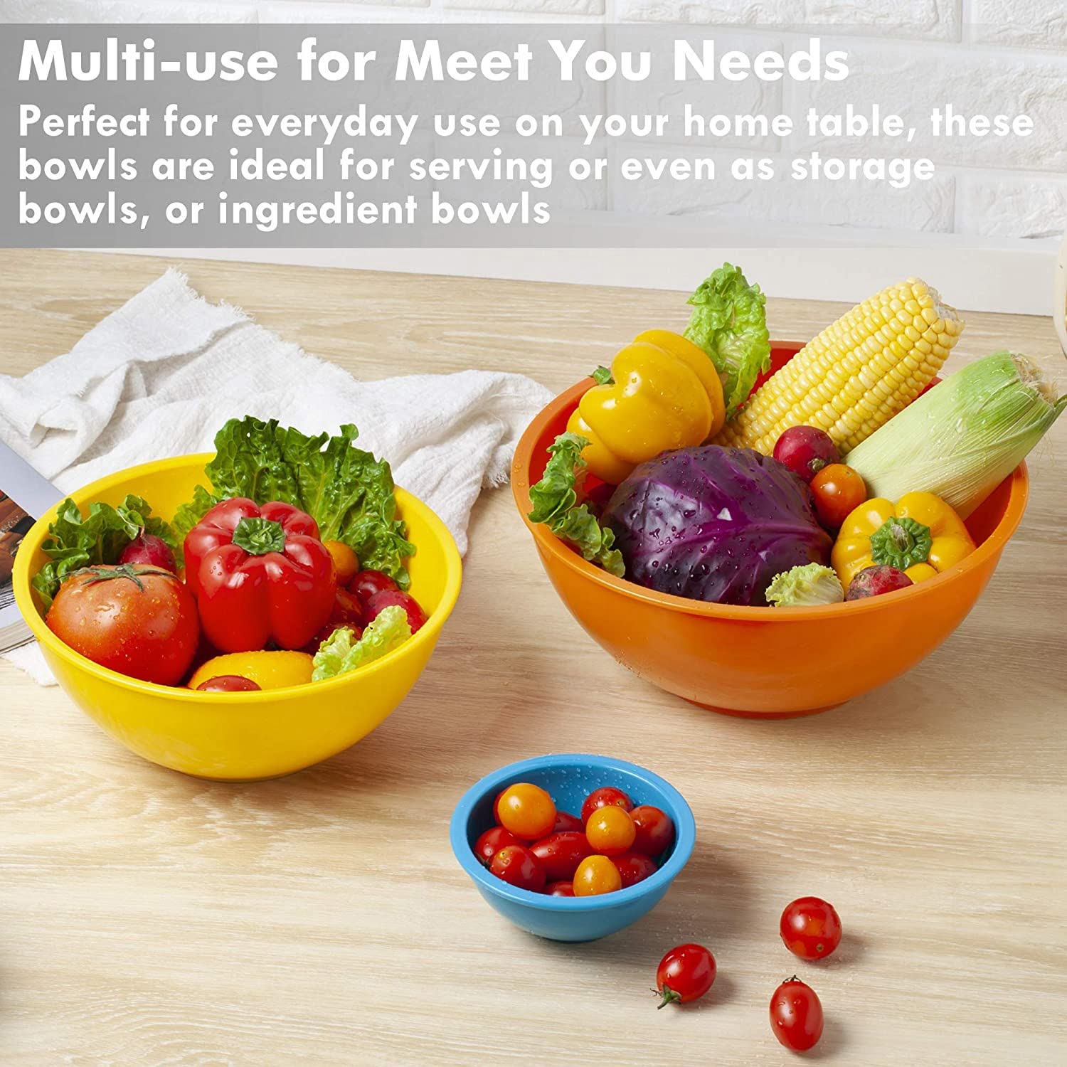 6Pcs Stainless Steel Mixing Bowls Set Nesting Bowls for Space