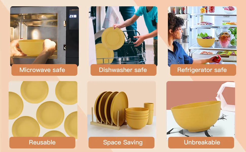 poolside unbreakable dinnerware sets corelle dinnerware sets wheat straw set of 6 plates and cutlery