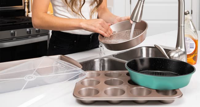 nonstick baking pans for oven, real baking starter set, baking set rachel ray, baking essentials set